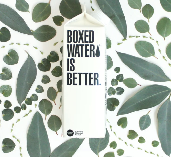 image of a juice-like cardboard box design for water